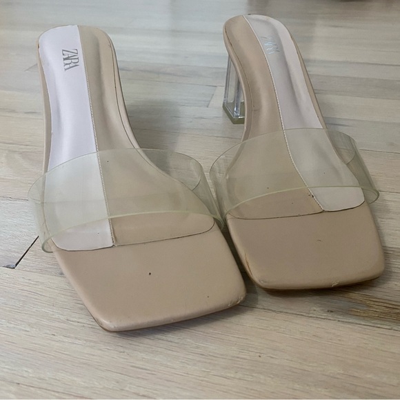 Zara VINYL MULES WITH METHACRYLATE ACRYLIC HEEL Size 9 / 40 - Picture 3 of 10